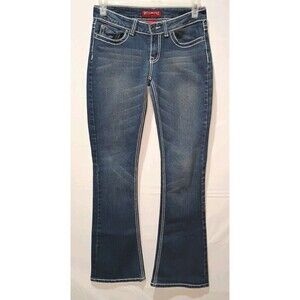 Red Rivet Jeans Womens 9 Bootcut Stretch Embroidered Pockets Denim Dark Wash